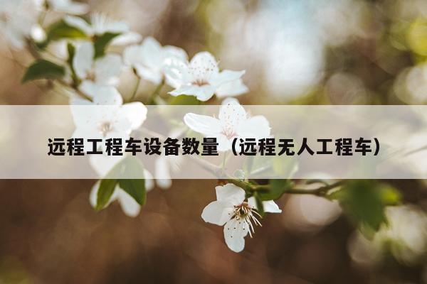 远程工程车设备数量（远程无人工程车）