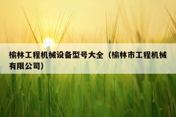 榆林工程机械设备型号大全（榆林市工程机械有限公司）