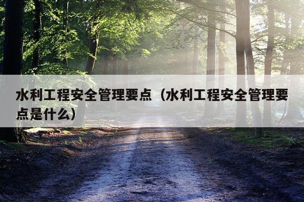水利工程安全管理要点（水利工程安全管理要点是什么）