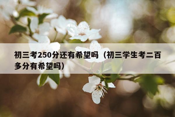 初三考250分还有希望吗（初三学生考二百多分有希望吗）