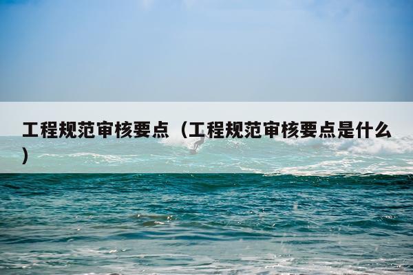 工程规范审核要点（工程规范审核要点是什么）