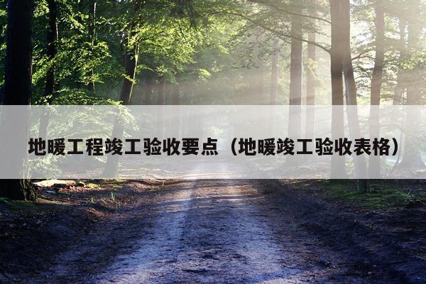地暖工程竣工验收要点（地暖竣工验收表格）