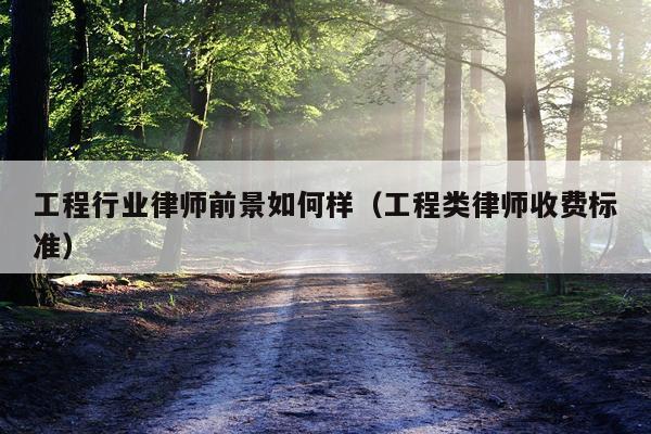 工程行业律师前景如何样（工程类律师收费标准）