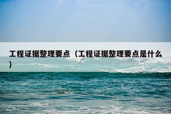 工程证据整理要点（工程证据整理要点是什么）