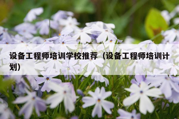设备工程师培训学校推荐（设备工程师培训计划）