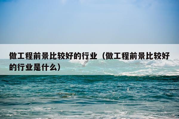 做工程前景比较好的行业（做工程前景比较好的行业是什么）