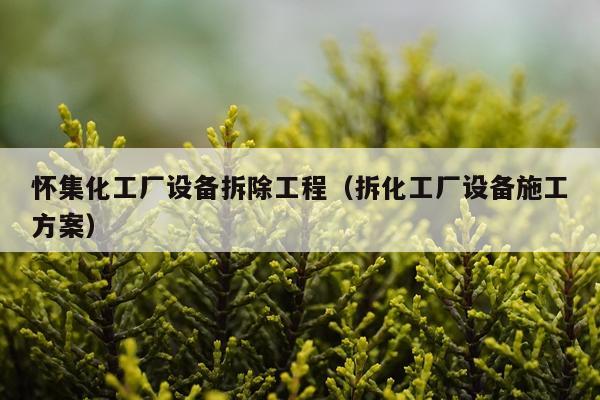 怀集化工厂设备拆除工程（拆化工厂设备施工方案）