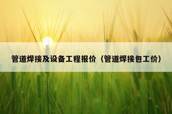 管道焊接及设备工程报价（管道焊接包工价）