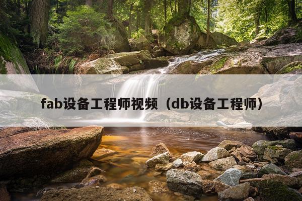 fab设备工程师视频（db设备工程师）