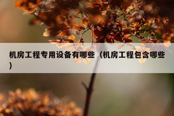 机房工程专用设备有哪些（机房工程包含哪些）