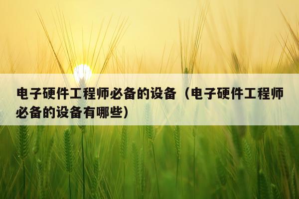 电子硬件工程师必备的设备（电子硬件工程师必备的设备有哪些）