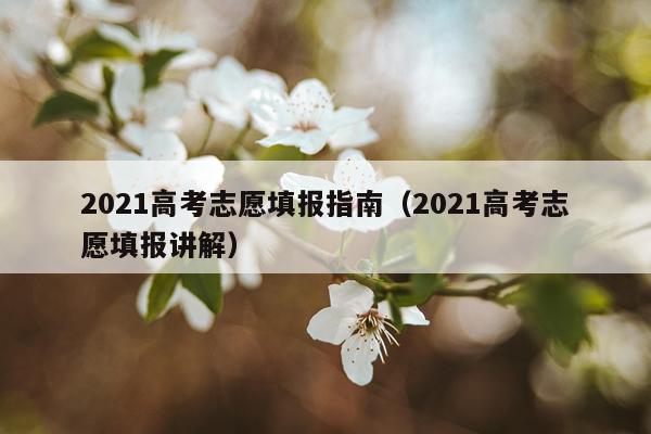 2021高考志愿填报指南（2021高考志愿填报讲解）