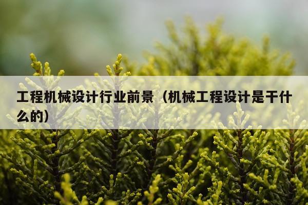 工程机械设计行业前景（机械工程设计是干什么的）