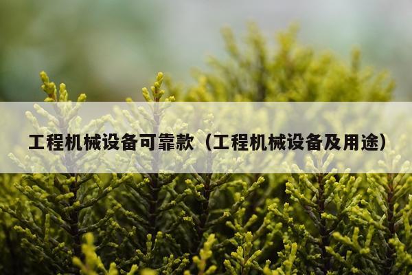工程机械设备可靠款（工程机械设备及用途）