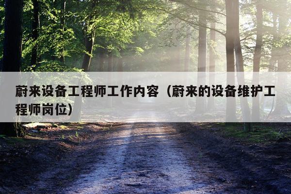 蔚来设备工程师工作内容（蔚来的设备维护工程师岗位）
