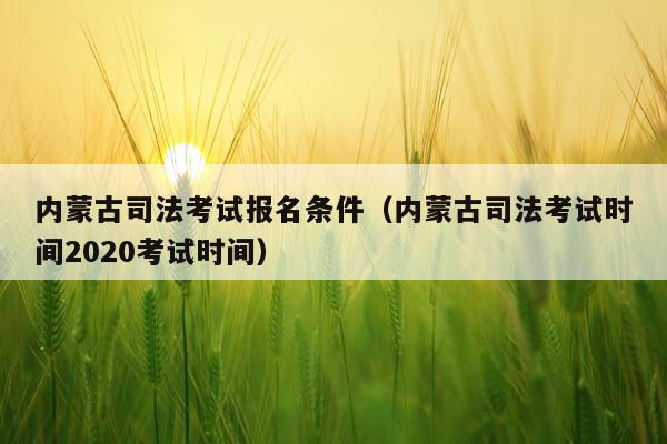 内蒙古司法考试报名条件（内蒙古司法考试时间2020考试时间）