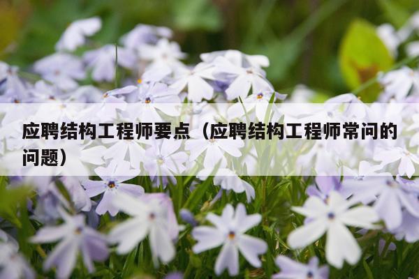 应聘结构工程师要点（应聘结构工程师常问的问题）