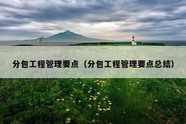 分包工程管理要点（分包工程管理要点总结）