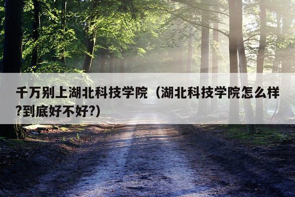 千万别上湖北科技学院（湖北科技学院怎么样?到底好不好?）