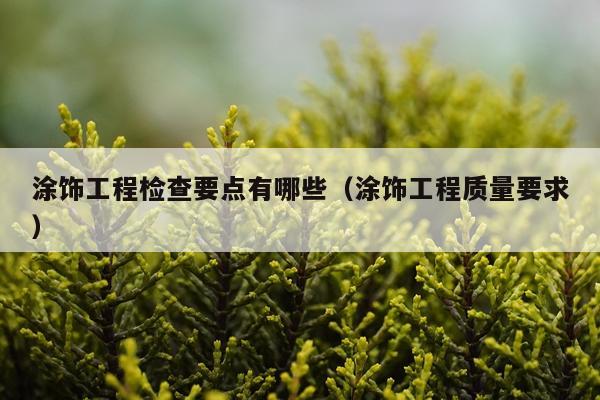 涂饰工程检查要点有哪些（涂饰工程质量要求）