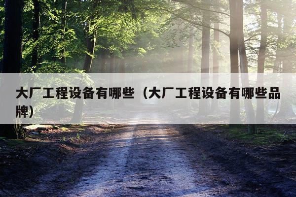大厂工程设备有哪些（大厂工程设备有哪些品牌）
