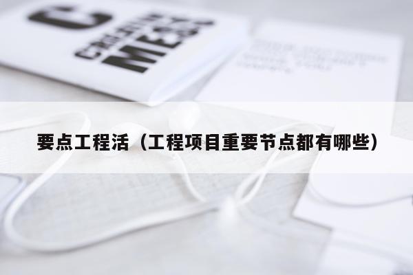 要点工程活(工程项目重要节点都有哪些)