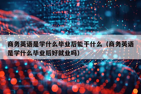 商务英语是学什么毕业后能干什么（商务英语是学什么毕业后好就业吗）