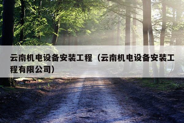 云南机电设备安装工程（云南机电设备安装工程有限公司）