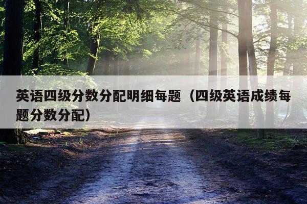 英语四级分数分配明细每题（四级英语成绩每题分数分配）