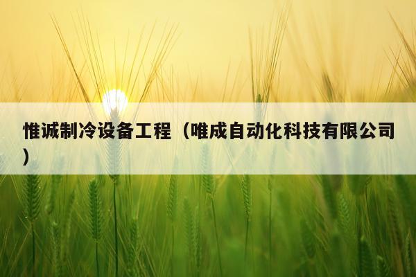 惟诚制冷设备工程（唯成自动化科技有限公司）