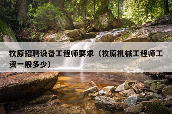 牧原招聘设备工程师要求（牧原机械工程师工资一般多少）