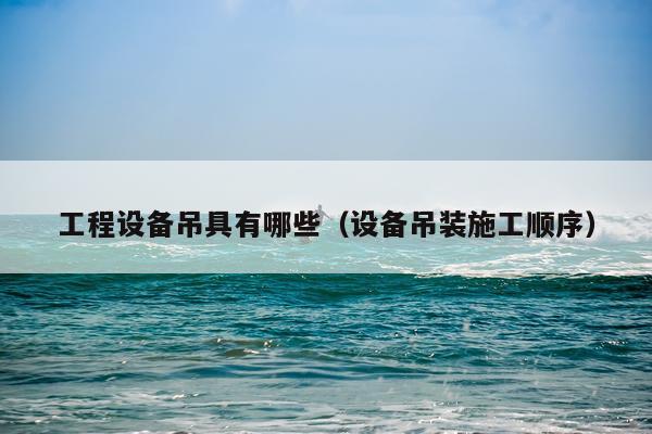 工程设备吊具有哪些（设备吊装施工顺序）