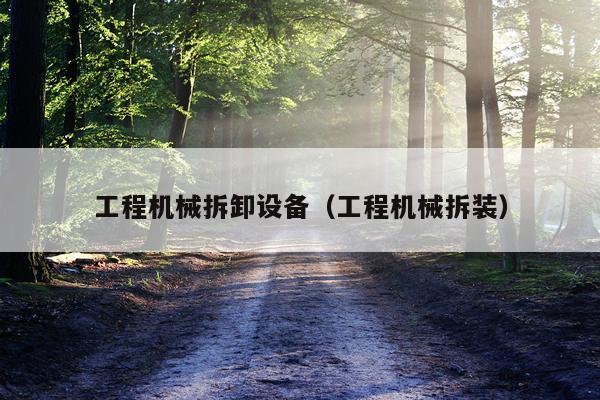 工程机械拆卸设备（工程机械拆装）
