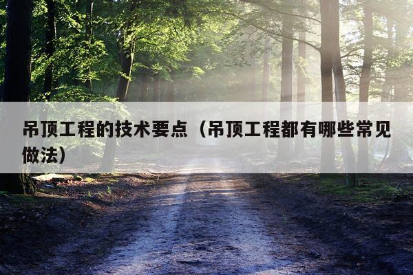 吊顶工程的技术要点（吊顶工程都有哪些常见做法）