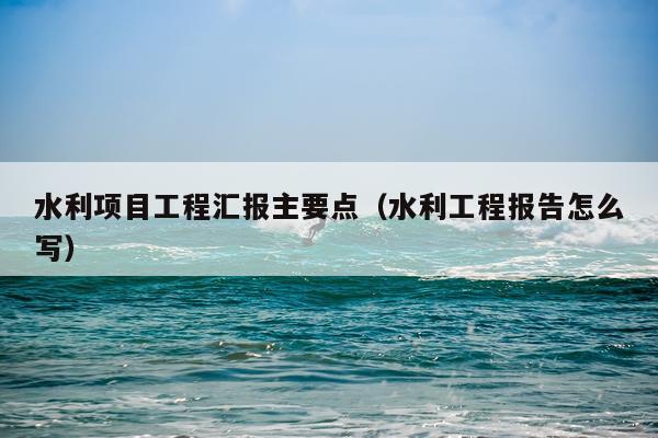 水利项目工程汇报主要点（水利工程报告怎么写）