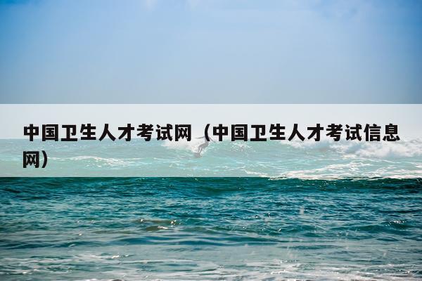 中国卫生人才考试网（中国卫生人才考试信息网）