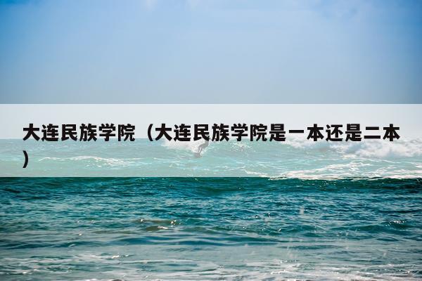 大连民族学院（大连民族学院是一本还是二本）