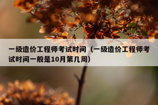 一级造价工程师考试时间（一级造价工程师考试时间一般是10月第几周）