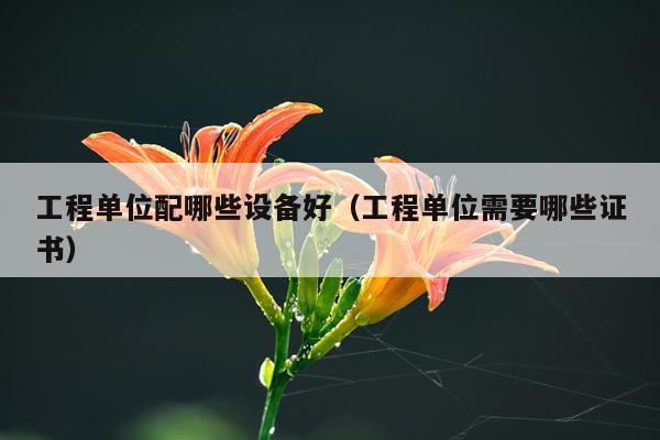 工程单位配哪些设备好（工程单位需要哪些证书）