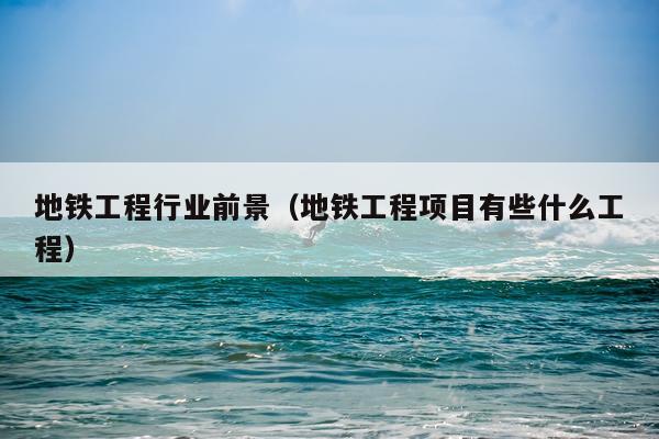 地铁工程行业前景（地铁工程项目有些什么工程）