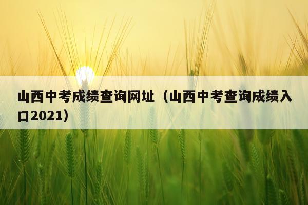 山西中考成绩查询网址(山西中考查询成绩入口2021)