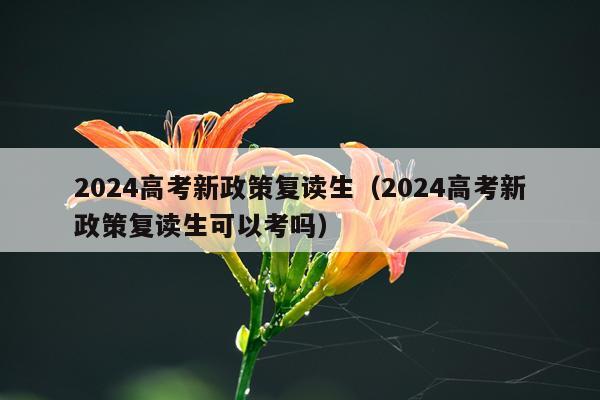 2024高考新政策复读生（2024高考新政策复读生可以考吗）
