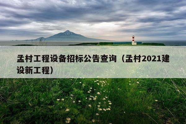 孟村工程设备招标公告查询(孟村2021建设新工程)