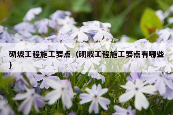 砌坡工程施工要点（砌坡工程施工要点有哪些）