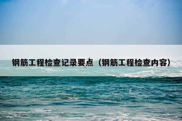 钢筋工程检查记录要点（钢筋工程检查内容）