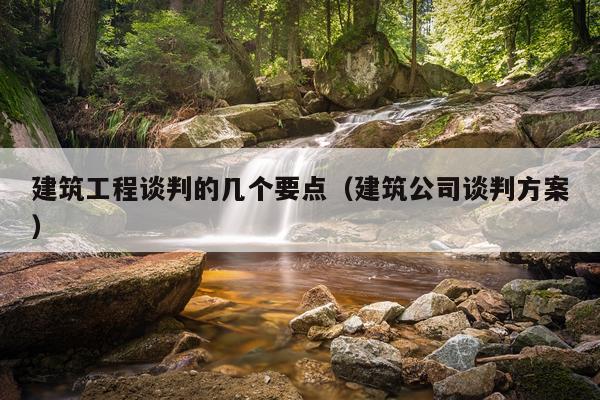 建筑工程谈判的几个要点（建筑公司谈判方案）