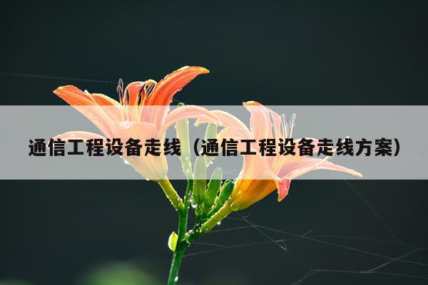 通信工程设备走线（通信工程设备走线方案）