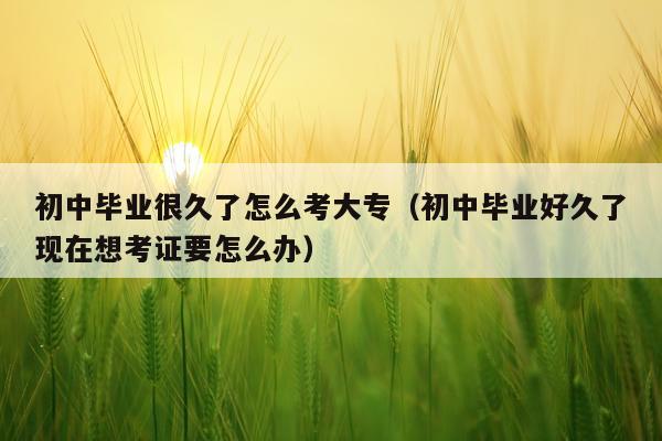 初中毕业很久了怎么考大专（初中毕业好久了现在想考证要怎么办）