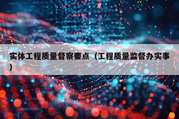 实体工程质量督察要点（工程质量监督办实事）