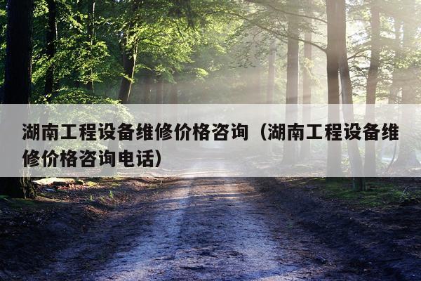 湖南工程设备维修价格咨询（湖南工程设备维修价格咨询电话）